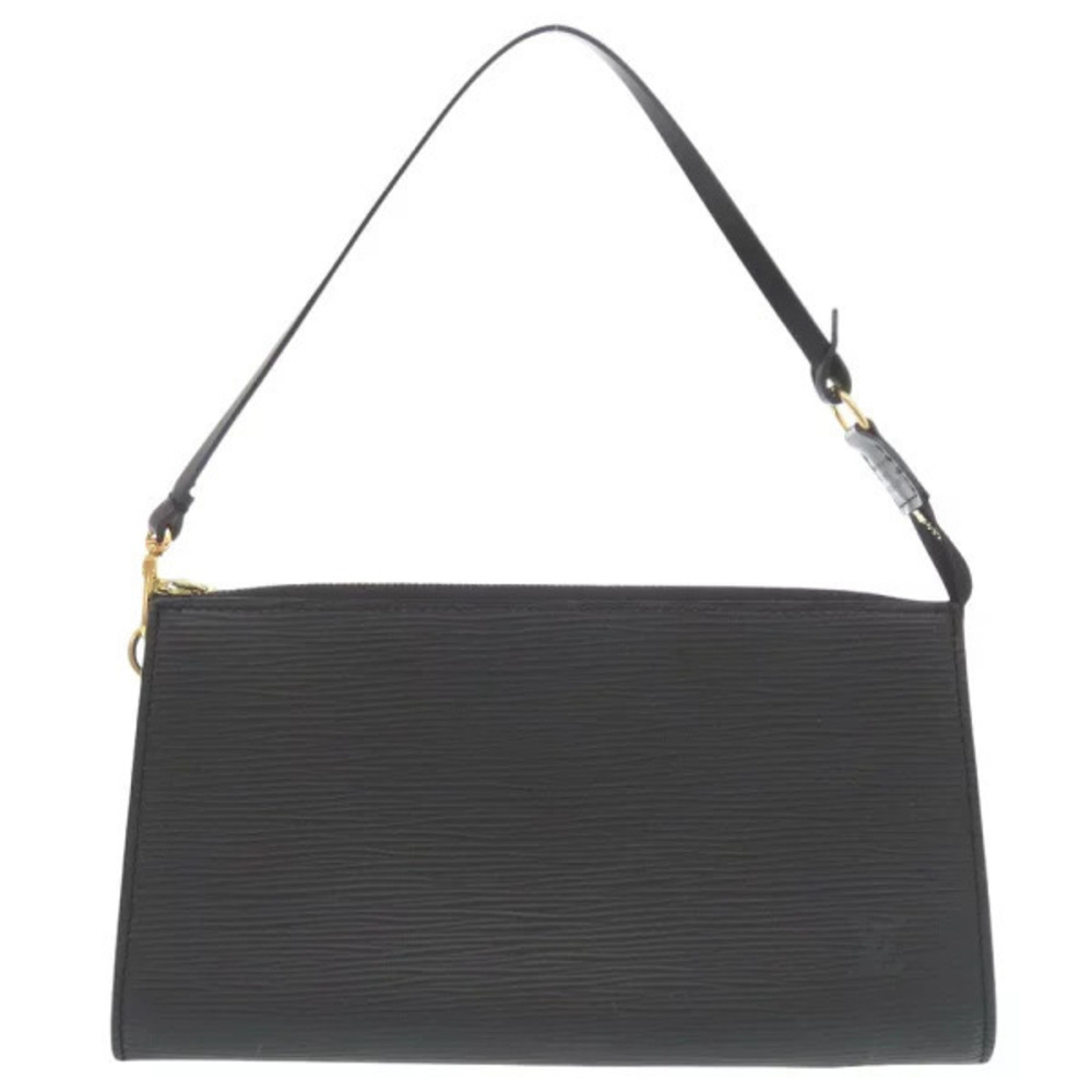 Louis Vuitton Pochette Accessoires Epi leather Noir Black Pouch Clutch Black LV